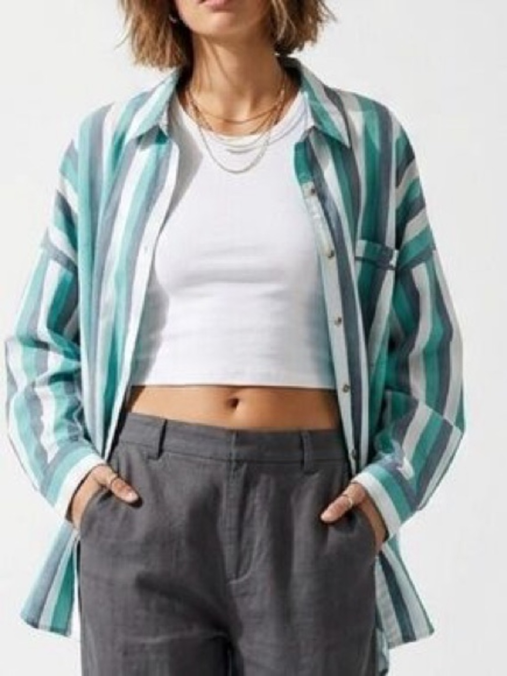Anthropologie Striped Button-Down